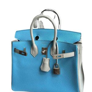 Hermès Birkin Bicolor & HSS 25 Blue Aztec 7M, Gris Pale M4 Chevre Myzore 2022 Z