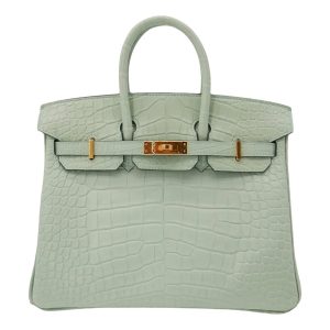 Hermès Birkin  25 Vert d'eau 6J Alligator Matt 2022 U