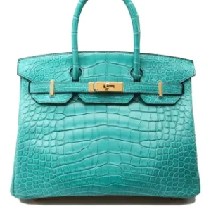 Hermès Birkin  30 Blue Paon  7F Alligator Matt 2017 A