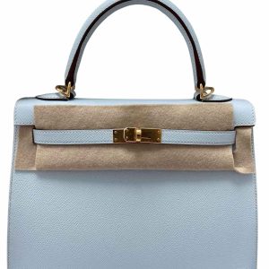 Hermès Kelly Sellier 25 Blue Brume T0 Epsom 2020 Y