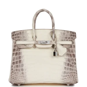 Hermès Birkin Himalaya 25 White 01 Niloticus Crocodile Matt U