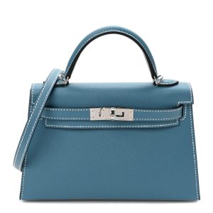 Hermès Kelly Sellier 20 Blue Jean  75 Epsom 2024 W