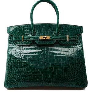 Hermès Birkin  35 Vert Emerald 6Q Porosus Crocodile Shiny 2016 T