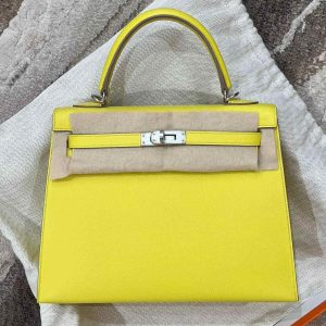 Hermès Kelly Sellier 25 Lime 9R Epsom 2019 D