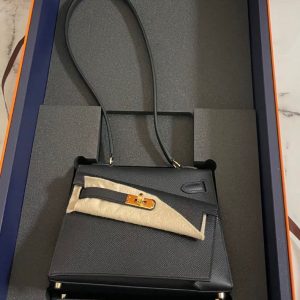 Hermès Kelly En Desordre & Sellier 20 Black 89 Epsom 2024 W