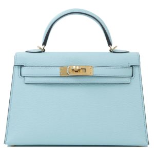 Hermès Kelly  20 Blue Zephyr U2 Chevre Myzore 2023 B