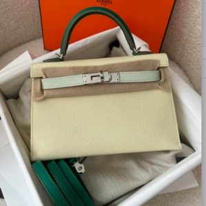 Hermès Kelly Sellier & Tricolor 20 Jaune Milton I8, Vert Fizz 0S, Vert Jade O6 Epsom 2024 W