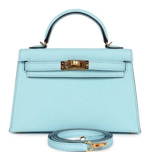 Hermès Kelly  20 Blue Zephyr U2 Chevre Myzore 2023 B