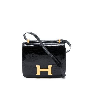 Hermès Constance  24 Black 89 Alligator Shiny 2019 D