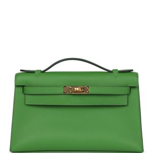 Hermès Kelly Pochette Vert Yucca A8 Swift 2024 W