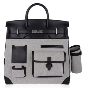 Hermès Birkin HAC & Cargo 40 Black 89 Toile, Swift 2021 Z