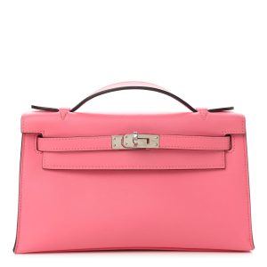 Hermès Kelly Pochette Rose Azalee 8W Swift 2020 Y