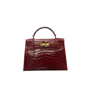 Hermès Kelly Sellier 32 Rouge H 55 Niloticus Crocodile Matt 2018 C
