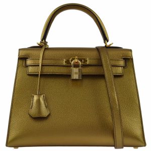 Hermès Kelly Sellier 25 Gold 37 Chevre Myzore 2005 I