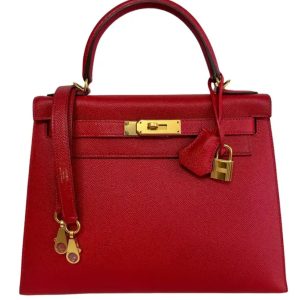 Hermès Kelly Sellier 28 Rouge Casaque Q5 Epsom 2017 A