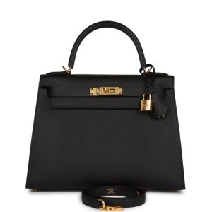 Hermès Kelly Sellier 28 Black 89 Epsom 2018 C