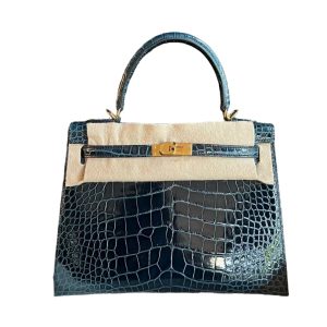 Hermès Kelly  25 Vert Rousseau V0 Alligator Shiny 2024 B