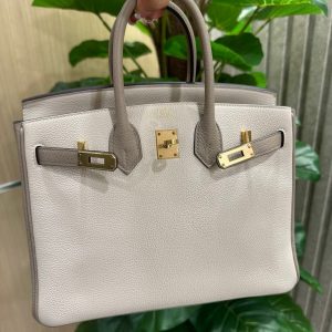 Hermès Birkin Bicolor 25 Craie  10, Gris Agate 82 Togo 2023 B