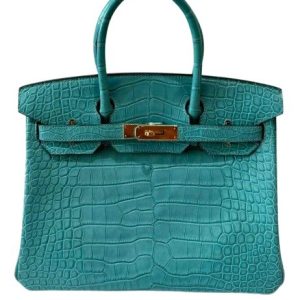Hermès Birkin  30 Blue Paon  7F Alligator Matt 2016 X