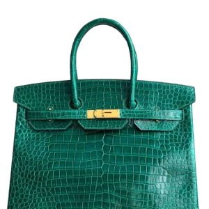 Hermès Birkin  35 Vert Emerald 6Q Porosus Crocodile Matt