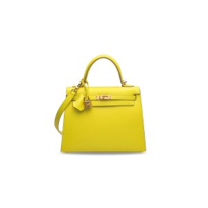 Hermès Kelly Sellier 25 Lime 9R Epsom 2019 D