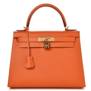 Hermès Kelly Sellier 28 Orange H 93 Epsom 2024 W