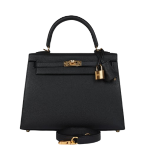 Hermès Kelly Sellier 25 Black 89 Epsom 2024 W