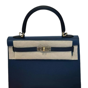 Hermès Kelly Sellier & Tricolor 25 Black 89, Blue de Prusse  7P, Blue Indigo 76 Epsom 2024 W