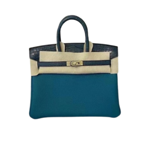 Hermès Birkin Bicolor & Touch 25 Vert Bosphore W0, Vert Rousseau V0 Alligator Matt, Togo 2021 Z