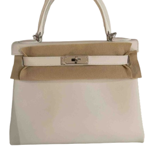 Hermès Kelly  28 White 01 Evercolor 2022 U