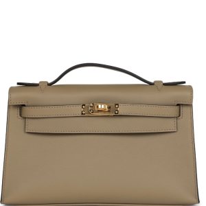 Hermès Kelly Pochette 22 Beige Marfa 8Q Swift 2024 W