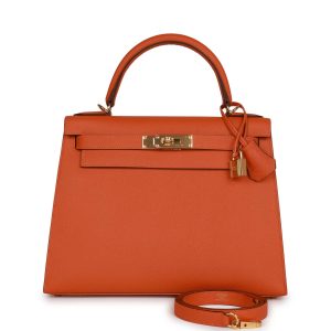 Hermès Kelly Sellier 28 Orange H 93 Epsom 2024 W