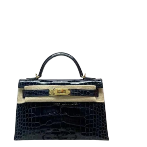 Hermès Kelly Sellier 20 Blue Abysse 7K Alligator Shiny 2021 Z