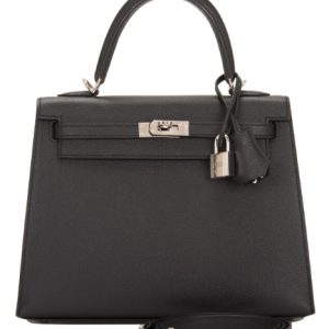 Hermès Kelly Sellier 25 Black 89 Epsom 2024 W
