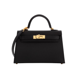 Hermès Kelly Sellier 20 Black 89 Epsom 2024 W