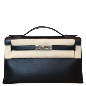 Hermès Kelly Pochette Black 89 Swift 2024 W
