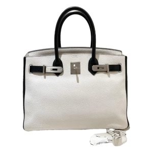 Hermès Birkin Bicolor 30 Black 89, White 01 Togo 2009 M