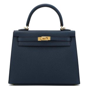 Hermès Kelly Sellier 25 Blue de Prusse  7P Epsom 2024 W