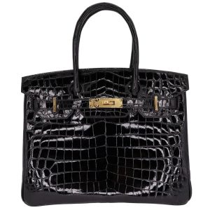 Hermès Birkin  30 Black 89 Niloticus Crocodile Shiny 2019 D