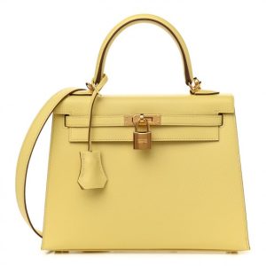 Hermès Kelly Sellier 28 Jaune Poussin 1Z Epsom 2022 U