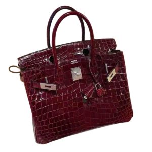 Hermès Birkin  30 Bordeaux  57 Niloticus Crocodile Shiny 2013 Q