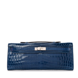 Hermès Kelly Ghillies Blue Colvert 1P Alligator Shiny 2015 T