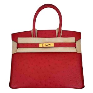 Hermès Birkin  30 Rouge Casaque Q5 Ostrich 2017 A
