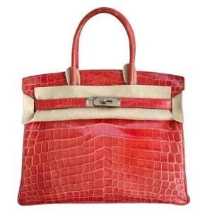 Hermès Birkin  30 Geranium D5 Porosus Crocodile Shiny 2011