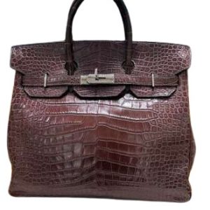 Hermès Birkin HAC 32 Chocolat  47 Alligator Shiny 2007 K