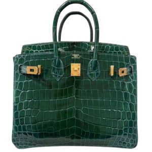 Hermès Birkin  25 Vert Fonce 67 Niloticus Crocodile Shiny 2024 B
