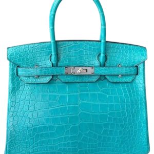 Hermès Birkin  30 Blue Paon  7F Alligator Matt 2017 A