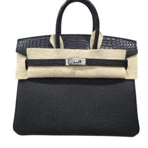 Hermès Birkin Touch 25 Black 89 Togo, Niloticus Crocodile Matt 2023 B