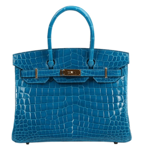 Hermès Birkin  30 Blue Izmir  7W Porosus Crocodile Matt 2017 A