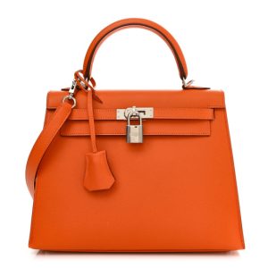 Hermès Kelly Sellier 25 Orange Field Epsom 2024 W